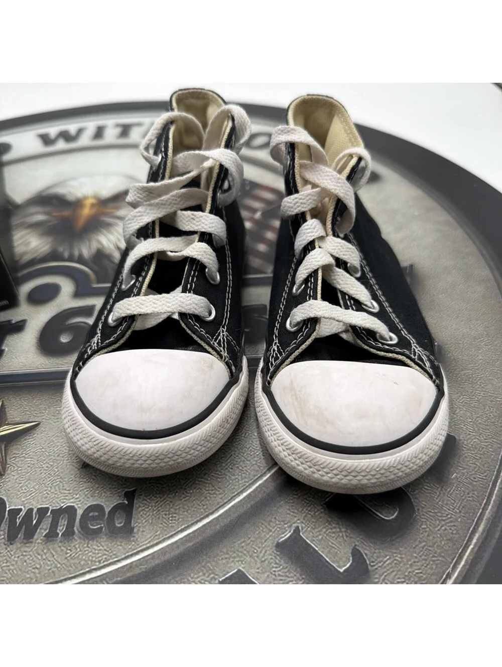 Converse Shoes Youth 10 Chuck Taylor All-Star Sneakers Black Hi Top 3J231